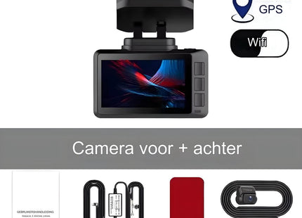 4K Dashcam Dual Lens Auto Camera |Videorecorder Nachtzicht Ingebouwde Gps Wi-Fi Ondersteuning 24 Uur opname - Audioplay