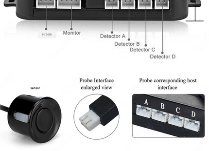 Parkeerhulpsysteem DC 12V achteruitrijradar met LED-afstandsweergave; - Audioplay