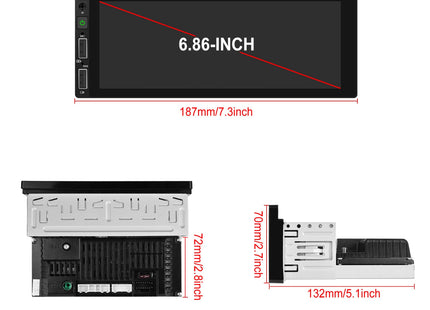 1 din Universele Multimedia Autoradio |Apple Carplay & Android auto - Audioplay